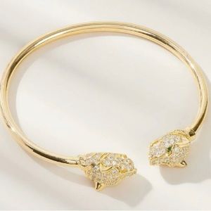 Rhinestone Cheetah cuff bracelet.